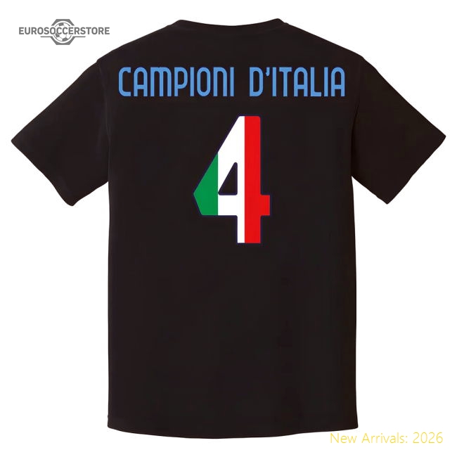Forza Napoli Campioni T-Shirt (Black)-Vantage Point Soccer