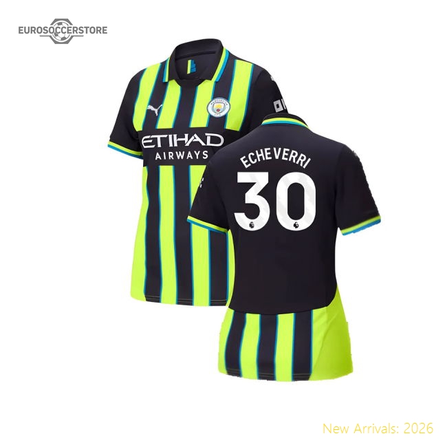 2024-2025 Man City Away Shirt (Womens) (Echeverri 30)-Football Jersey Hub