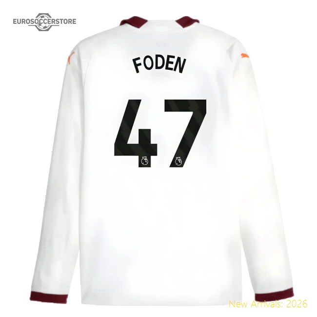 2023-2024 Man City Long Sleeve Away Shirt (FODEN 47)-Football Jersey Hub