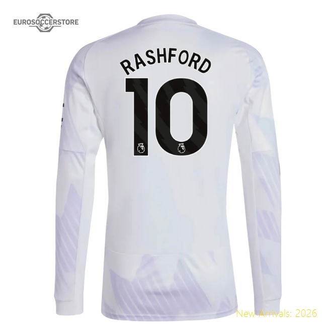 2025-2026 Man Utd Long Sleeve Away Shirt (Rashford 10)-Football Jersey Hub