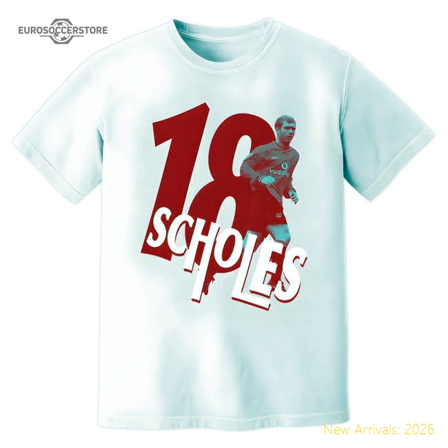 Paul Scholes Man United Premier League Legend T-Shirt (White)-Football Jersey Hub