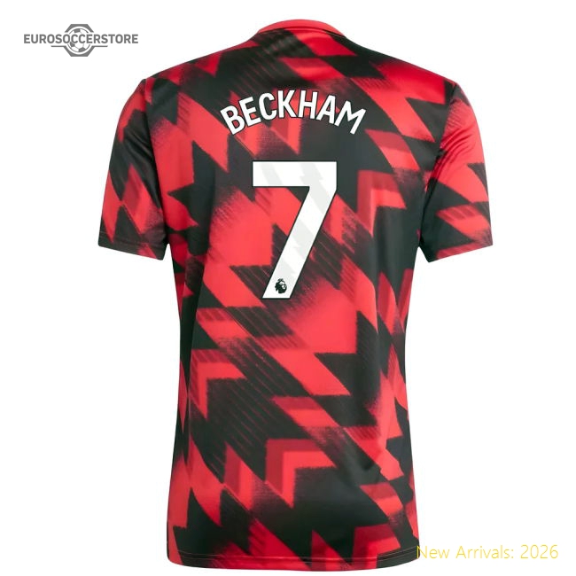 2025-2026 Man Utd Pre-Match Shirt (Red) (Beckham 7)-Football Jersey Hub