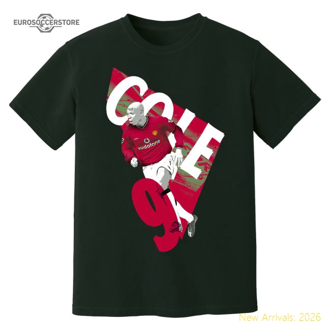 Andy Cole Man United Premier League Legend T-Shirt (Black)-Football Jersey Hub