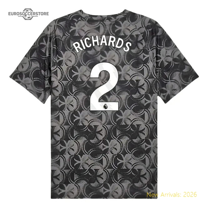 2025-2026 Man City Warm Up Jersey (Black) (Richards 2)-Football Shirts Shop
