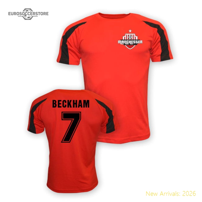 David Beckham Man Utd Sports Training Jersey (red)-Football Jersey Hub