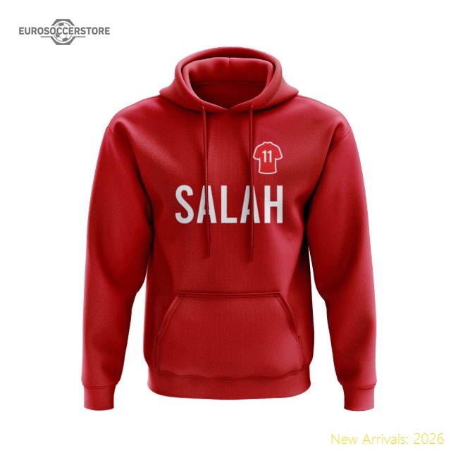 Mohamed Salah Liverpool Number Hoody (Red)-PitchVibe Kits