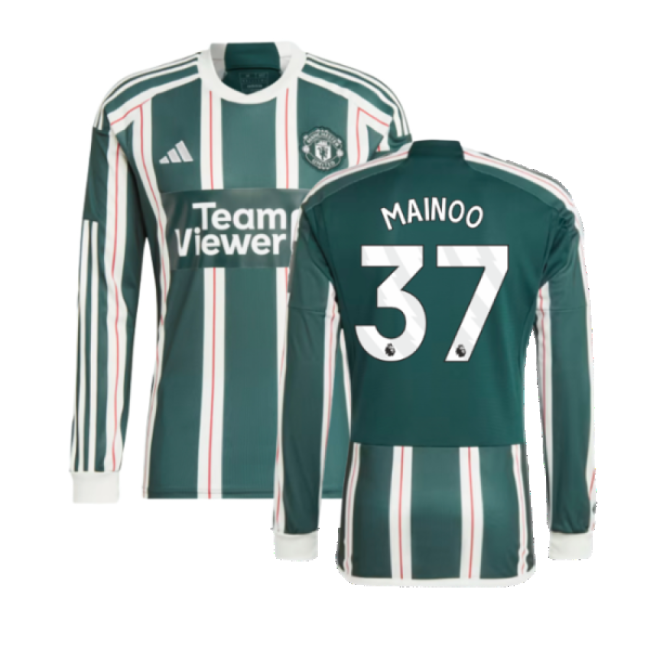 2023-2024 Man Utd Long Sleeve Away Shirt (Mainoo 37)-Football Shirts Shop