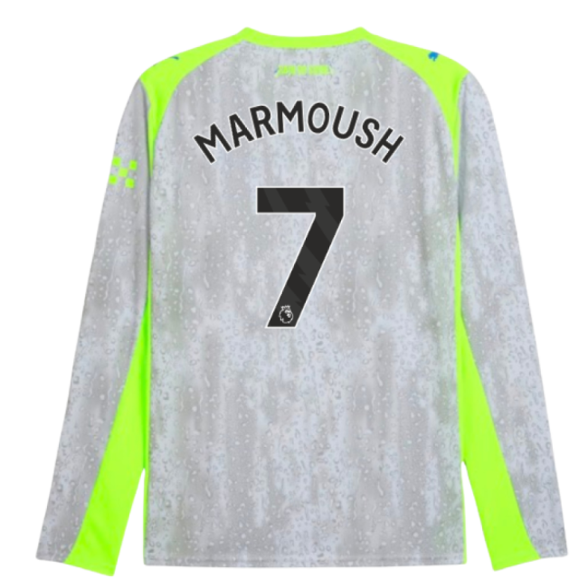2025-2026 Man City Long Sleeve Third Shirt (Marmoush 7)-Football Jersey Hub
