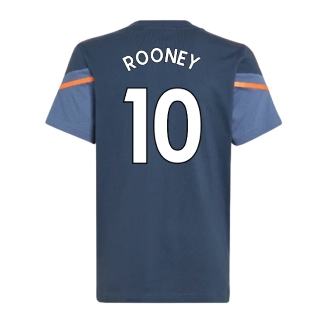 2022-2023 Man Utd Training Tee (Crew Navy) - Kids (ROONEY 10)-Football Jersey Hub