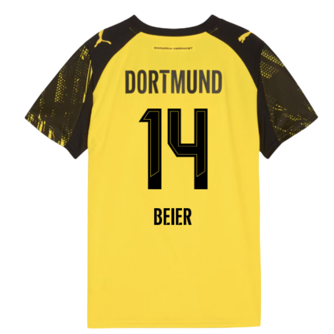 2025-2026 Borussia Dortmund Home Shirt (Kids) (Beier 14)-Football Jersey Hub