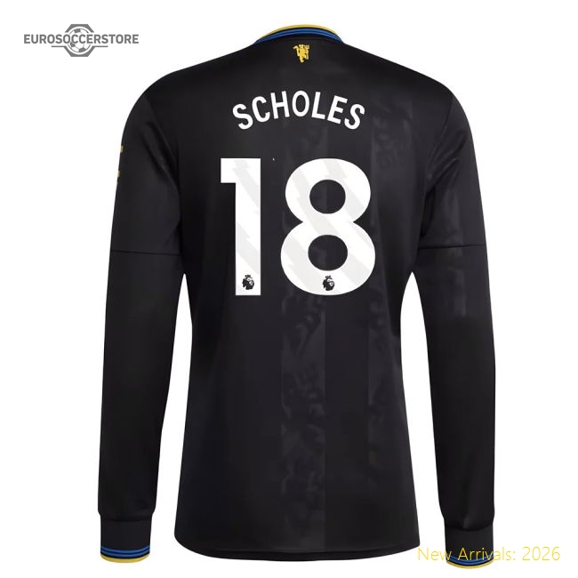 2025-2026 Man Utd Long Sleeve Third Shirt (Scholes 18)-Football Jersey Hub