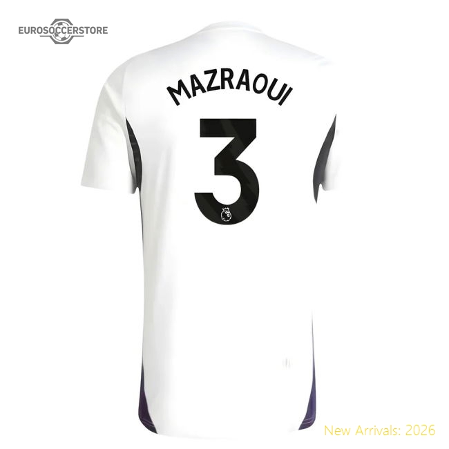 2025-2026 Man Utd Training Jersey (White) (Mazraoui 3)-Football Jersey Hub