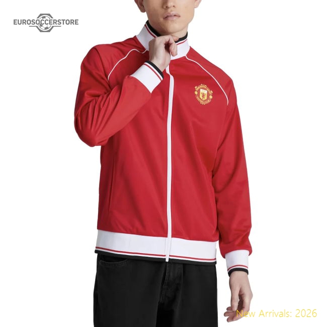 Man Utd 1999 Home Inspired Retro Track Jacket (Red)-Football Jersey Hub