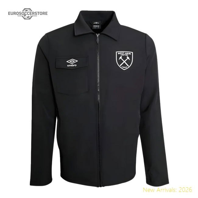 2024-2025 West Ham Presentation Jacket (Black) - Kids-Vantage Point Soccer