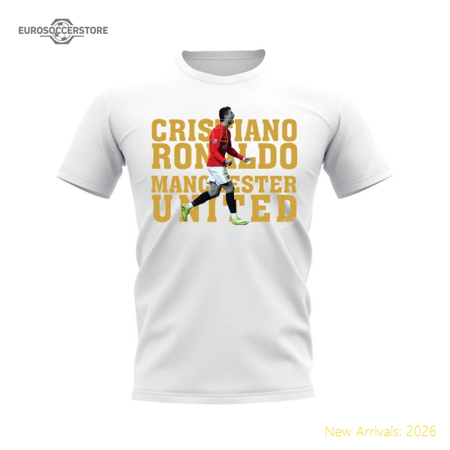 Cristiano Ronaldo Manchester United Player Tee (White)-Football Jersey Hub