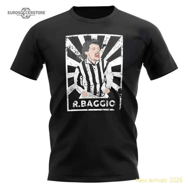 Roberto Baggio Juventus Legend Series T-Shirt (Black)-PitchVibe Kits