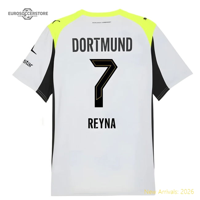Borussia Dortmund 2025-2026 Away Uniform Football Match Kit-Jersey Chest: 2026 World Cup Soccer Kits