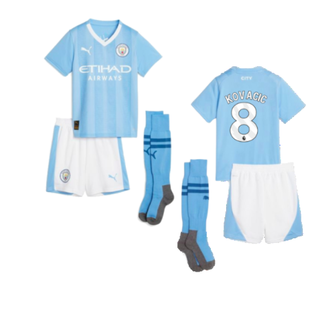 2023-2024 Man City Home Mini Kit (Kovacic 8)-Football Shirts Shop