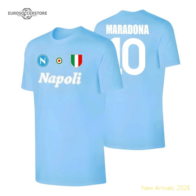 Napoli \'Vintage 86/87\' t-shirt MARADONA - Light blue-Vantage Point Soccer