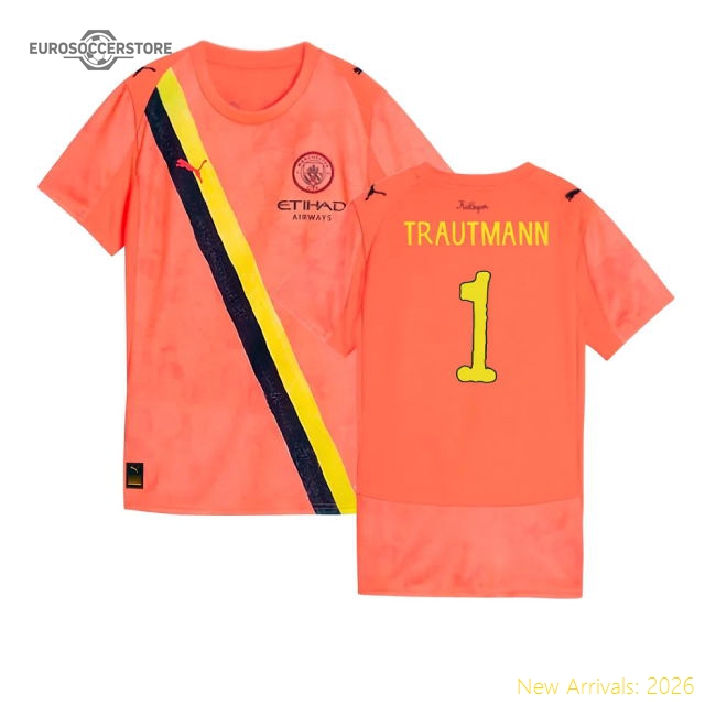 2025-2026 Manchester City CWC Goalkeeper Shirt (Neon Sun) - Womens (Trautmann 1)-Football Shirts Shop