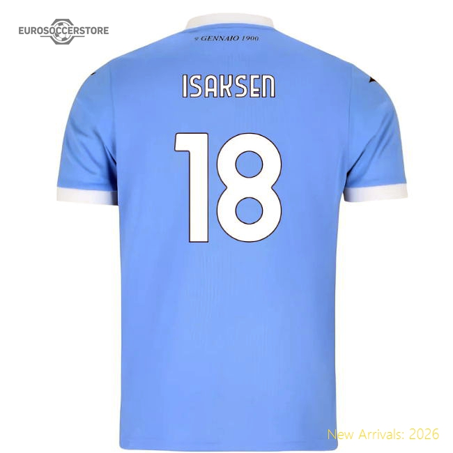 2025-2026 Lazio Home Shirt (Kids) (Isaksen 18)-Vantage Point Soccer