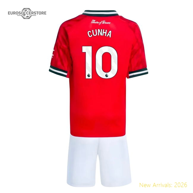 2025-2026 Man Utd Home Mini Kit (Cunha 10)-Football Jersey Hub