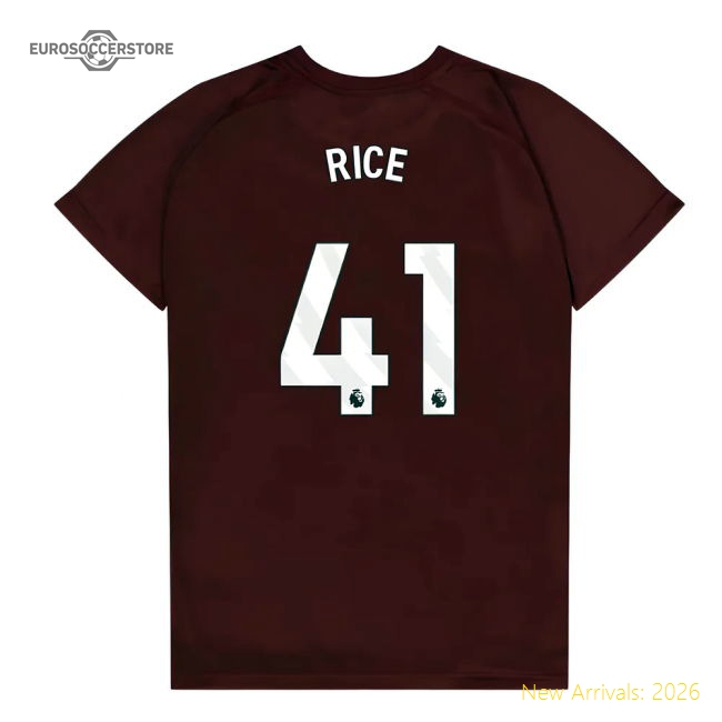 West Ham United Poly T-Shirt (Claret/Blue) - Kids (Rice 41)-Vantage Point Soccer