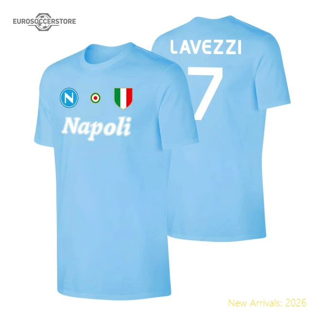 Napoli \'Vintage 86/87\' t-shirt LAVEZZI - Light blue-Vantage Point Soccer