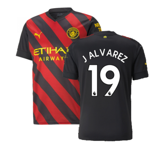 2022-2023 Man City Away Shirt (J ALVAREZ 19)-Football Jersey Hub