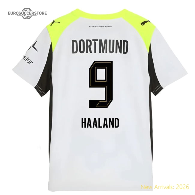 2025-2026 Borussia Dortmund Away Shirt (Kids) (Haaland 9)-Football Jersey Hub