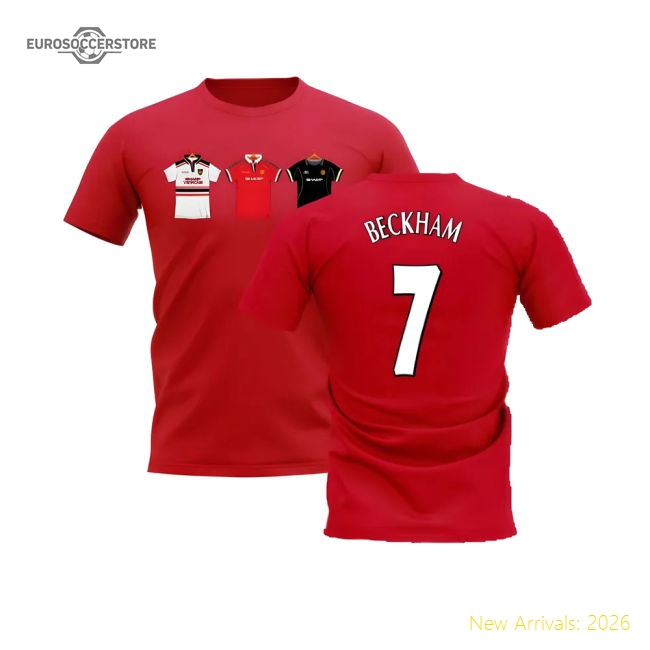 Manchester United 1998-1999 Retro Shirt T-shirt (Red) (Beckham 7)-Football Jersey Hub