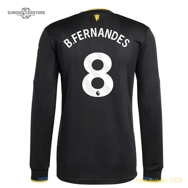 2025-2026 Man Utd Authentic Long Sleeve Third Shirt (B.Fernandes 8)-Football Jersey Hub