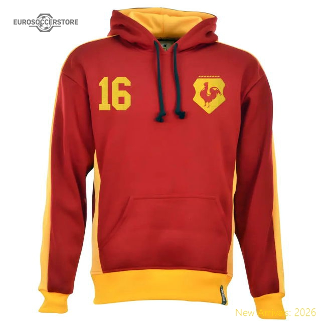 Bradford City Number Retro Hoodie Retro Hoodie #16 Kit Match Day-PitchVibe Kits