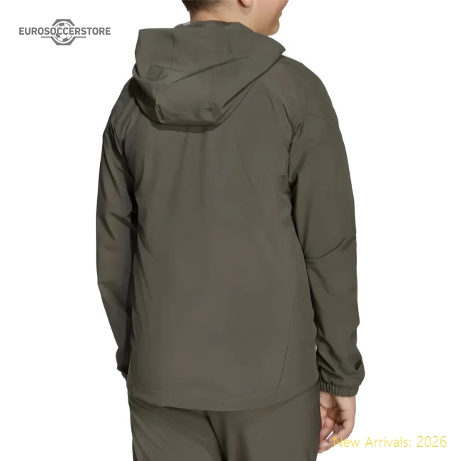 2025-2026 Real Madrid Vis Tech Travel Jacket (Almost Grey) - Kids-BuySoccerJersey Hub