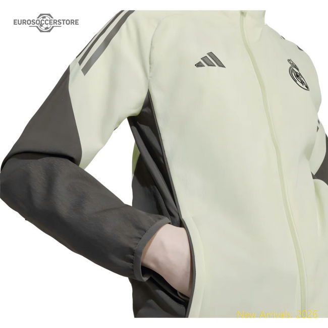 2025-2026 Real Madrid Presentation Jacket (Almost Lime) - Kids-BuySoccerJersey Hub