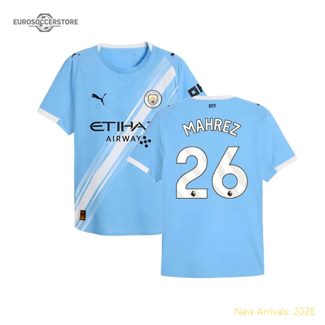 2025-2026 Man City Authentic Home Shirt (Mahrez 26)-Football Shirts Shop
