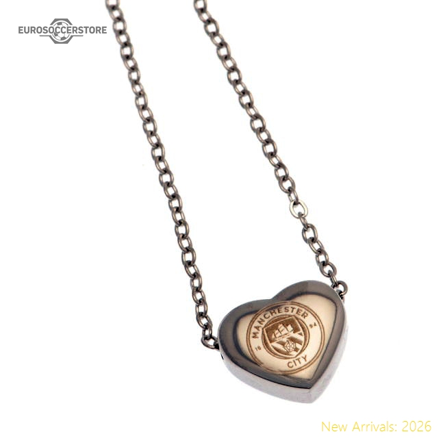 Manchester City FC Stainless Steel Heart Necklace-Football Shirts Shop