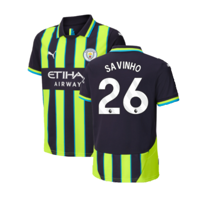 2024-2025 Man City Away Shirt (Kids) (Savinho 26)-Football Jersey Hub