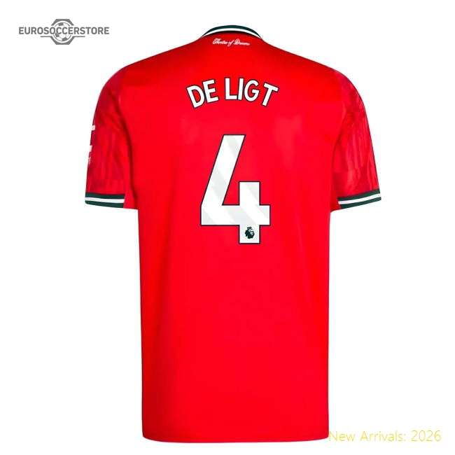 2025-2026 Man Utd Home Shirt (De Ligt 4)-Football Jersey Hub