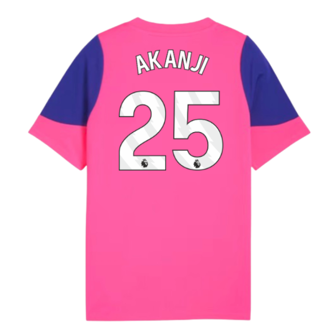 2025-2026 Man City Training Jersey (Fluro Pink) - Kids (Akanji 25)-Football Shirts Shop