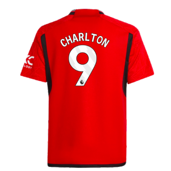 2023-2024 Man Utd Home Shirt (Kids) (Charlton 9)-Football Jersey Hub