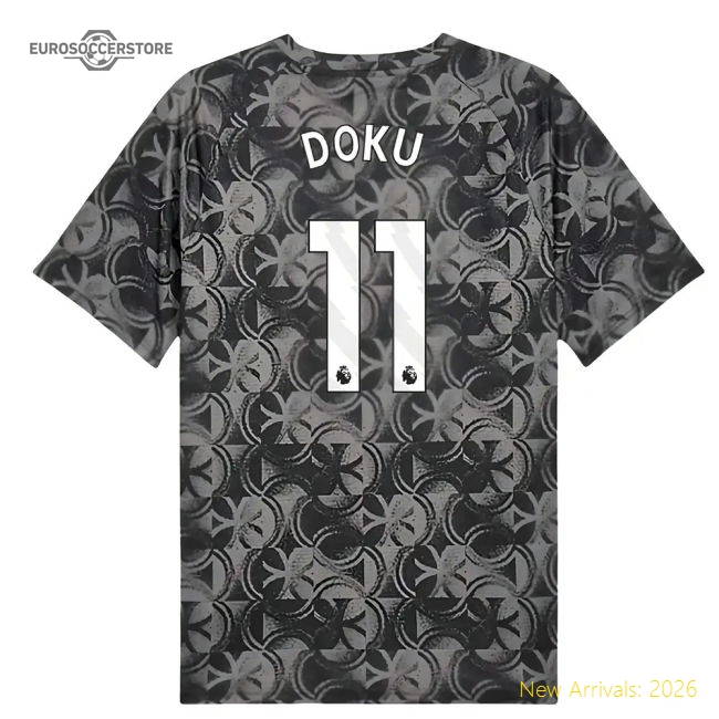 2025-2026 Man City Warm Up Jersey (Black) (Doku 11)-Football Shirts Shop