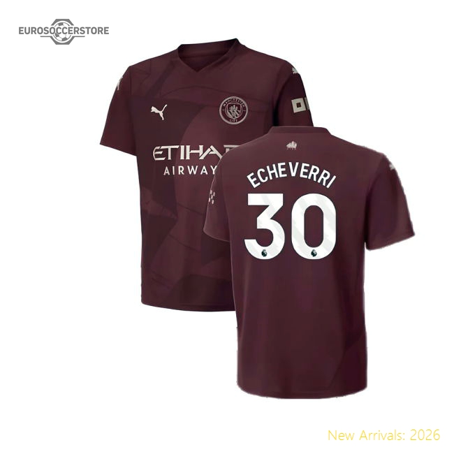 2024-2025 Man City Third Shirt (Kids) (Echeverri 30)-Football Jersey Hub
