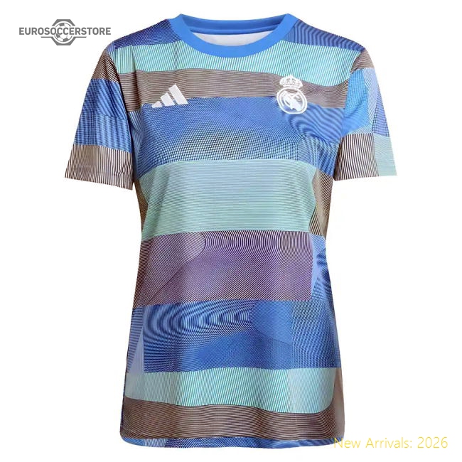 2025-2026 Real Madrid Pre-Match Shirt (Bluebird) - Womens-BuySoccerJersey Hub