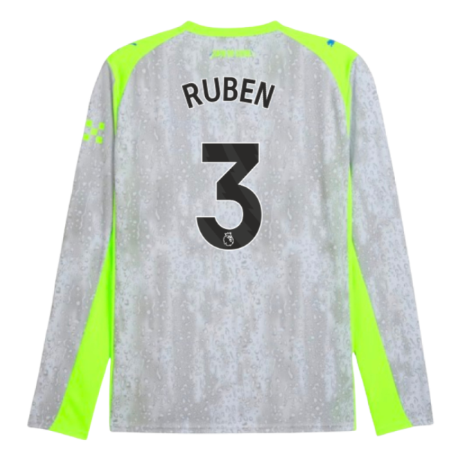 2025-2026 Man City Long Sleeve Third Shirt (Ruben 3)-Football Jersey Hub
