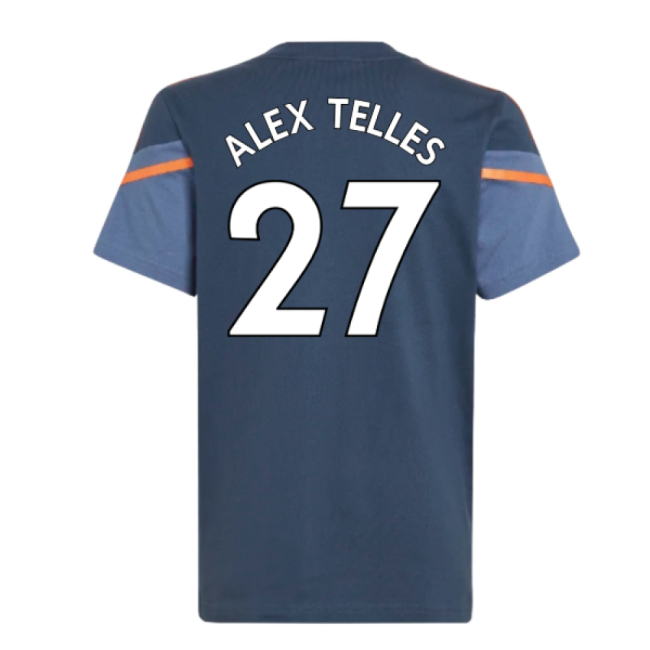 2022-2023 Man Utd Training Tee (Crew Navy) - Kids (ALEX TELLES 27)-Football Jersey Hub