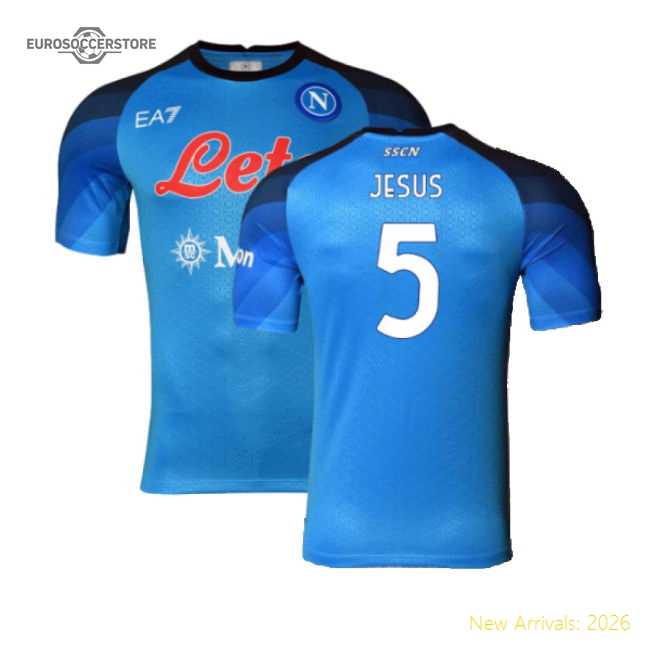 Napoli 2022-23 Player Issue Home Shirt (3XL) (Jesus 5) (Excellent)-Vantage Point Soccer