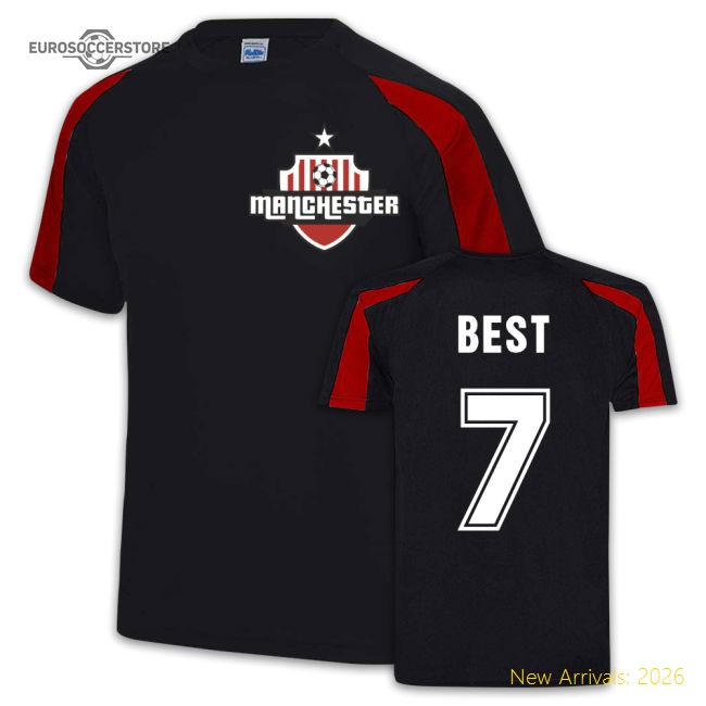 George Best Manchester United Sport Training Jersey (Black)-Football Jersey Hub