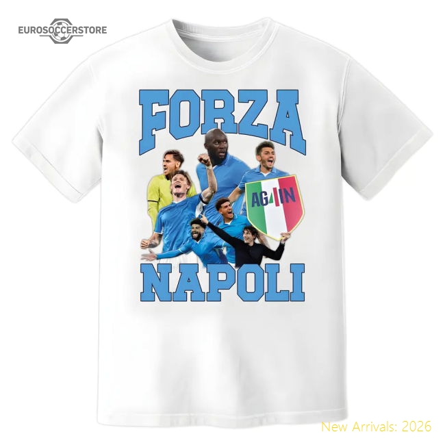 Forza Napoli Campioni T-Shirt (White)-Vantage Point Soccer