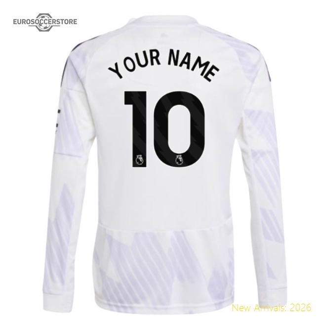 2025-2026 Man Utd Long Sleeve Away Shirt (Kids) (Your Name)-Football Jersey Hub